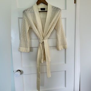 Vintage knitivo belted acrylic sweater